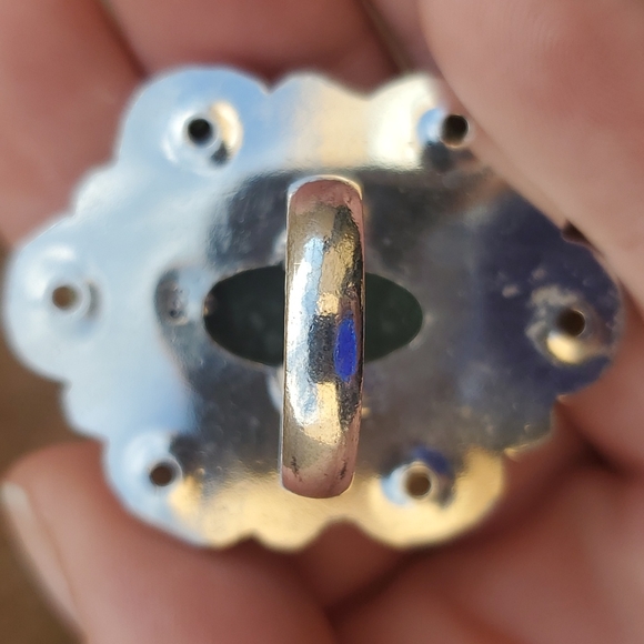 New Oversized Green Apatite and Tsavorite 925 Silver Statement Ring. - Picture 15 of 16